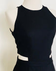 Jem Racer Cut-Out Midi Jumpsuit - Black / Cobalt (Pre-order)