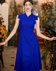 Selena Midi Dress - Fuchsia / Red / Cobalt ( Pre-order )