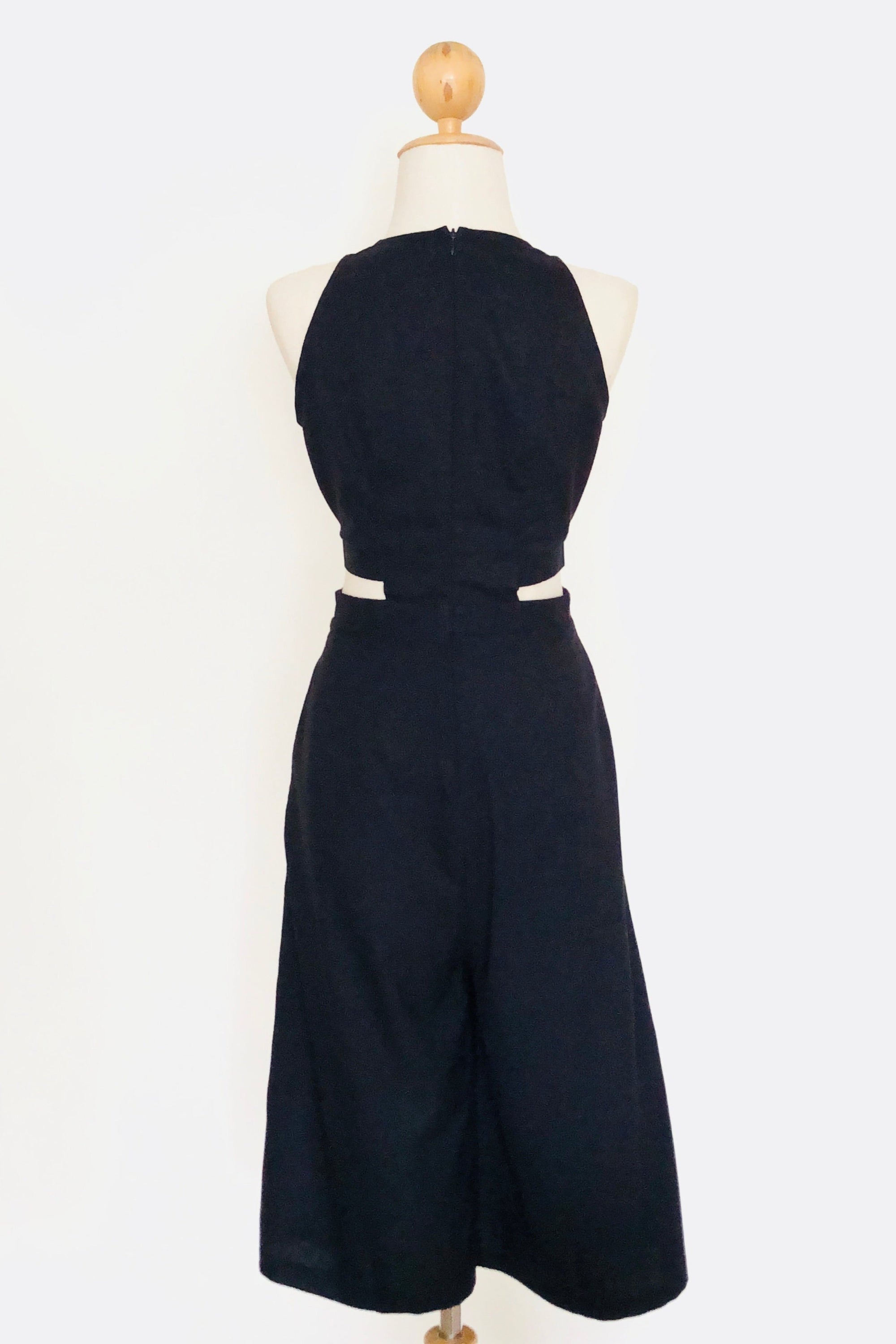 Jem Racer Cut-Out Midi Jumpsuit - Black / Cobalt (Pre-order)