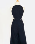 Jem Racer Cut-Out Midi Jumpsuit - Black / Cobalt (Pre-order)