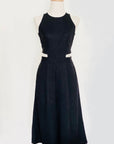 Jem Racer Cut-Out Midi Jumpsuit - Black / Cobalt (Pre-order)